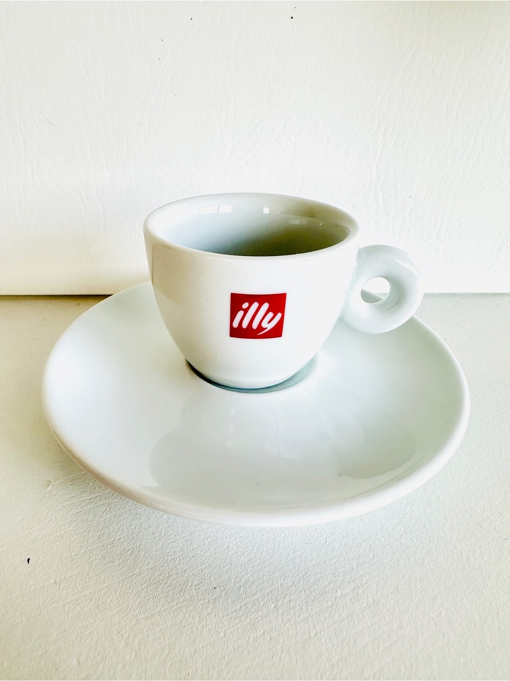 ILLY White Porcelain Espresso Cup and Saucer - White